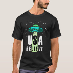 T-shirt USA Croyez Ufo Alien de soucoupes volantes