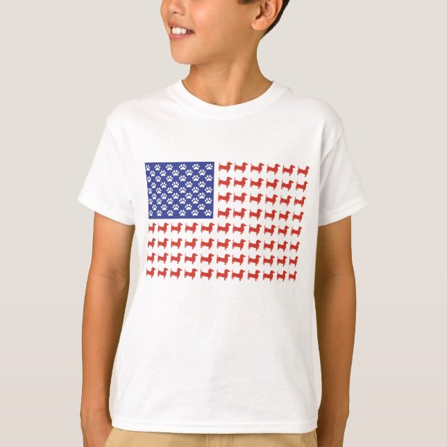 T-shirt USA Dachshund (Devant)
