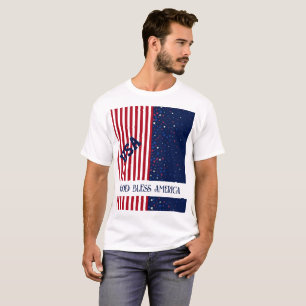 T-shirt USA Dieu bénisse l'Amérique Patriotique 4 juillet