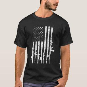 T-shirt Usa Distresse Flag Guns Pro Gun 2E Amendement Sur