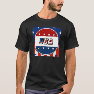T-shirt USA - Drapeau américain et étoiles dans le cercle
