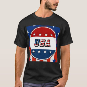 T-shirt USA - Drapeau américain et étoiles dans le cercle