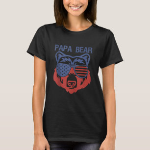 T-shirt USA Drapeau américain Papa Bear Tank Cadeau Patrio