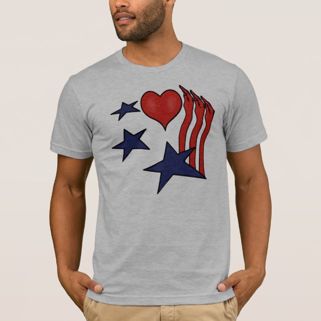 T-shirt USA Drapeau Art Patriotique Septembre 11 Rouge Bla (Devant)