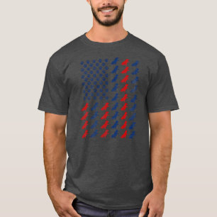 T-shirt USA Drapeau Basset Hound Lover Funny Quatrième jui