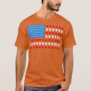 T-shirt USA Drapeau Beer Pong Funny 4 juillet Jour Cadeau