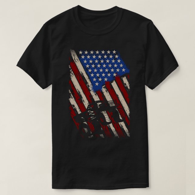 T-shirt USA Drapeau Big Monster Size Voitures Big Style Ca (Design devant)