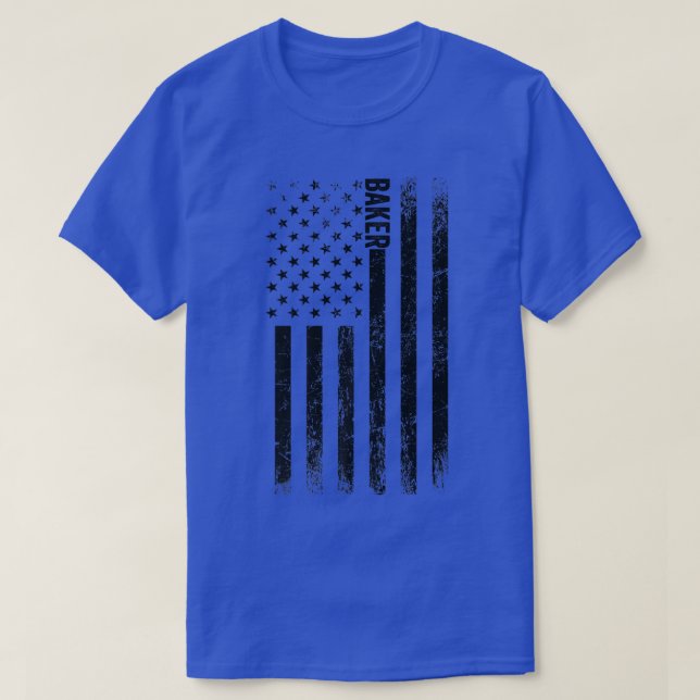 T-shirt USA Drapeau boulangerie fière Américain Baker (Design devant)