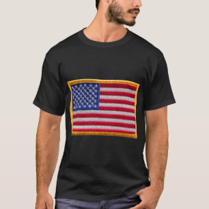 T-shirt USA Drapeau, coudre sur les patchs, fer sur les pa