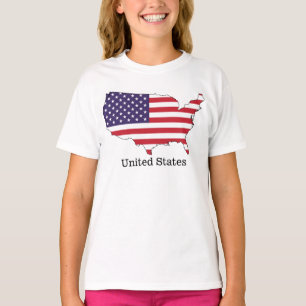 T-shirt USA Drapeau et carte Souvenir Design