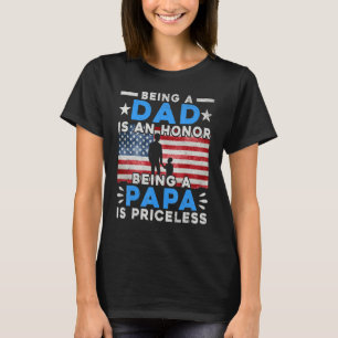T-shirt Usa Drapeau Être Papa Est Un Honneur Etre Papa Est