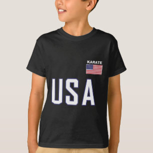 T-shirt Usa Drapeau Karate Cool Équipe Équipement Arts Mar