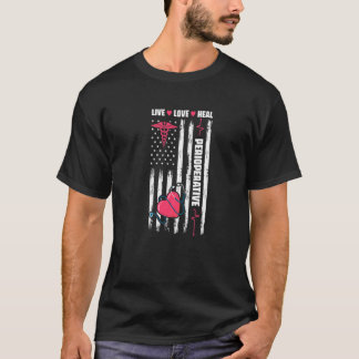 T-shirt Usa Drapeau Périopératoire Infirmière Médicale Rn