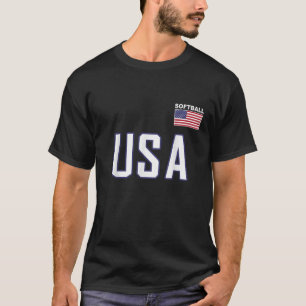 T-shirt USA Drapeau Softball Pocket Team Jersey Cadeau Top