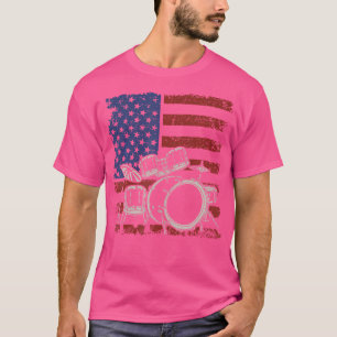 T-shirt Usa Drapeau tambour percussion tambours joueur mus