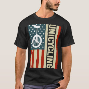 T-shirt USA Drapeau unicycliste monocycle monocycle pour e