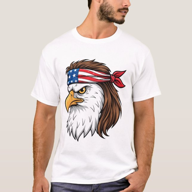 T-shirt USA Eagle American Flag Headband Patriot (Devant)