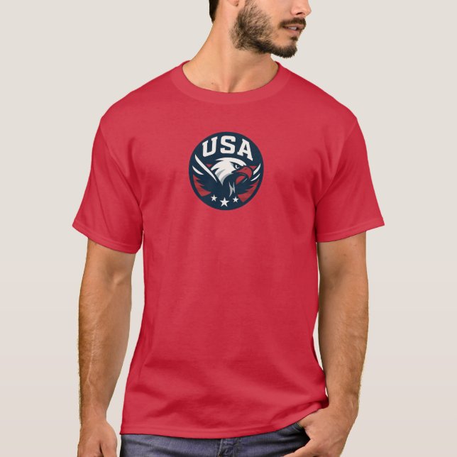 T-shirt USA Eagle Roundel — Emblème sportif agressif (Devant)