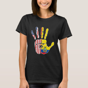 T-shirt USA Equateur Drapeau à main Fière de l'Amérique éq