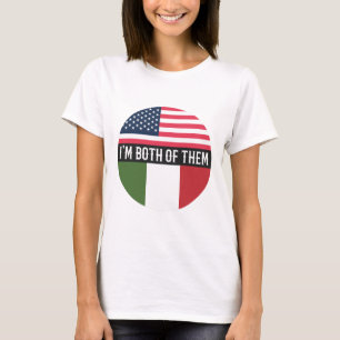 T-SHIRT USA ET ITALIE DRAPEAUX JE SUIS TOUS LES DEUX