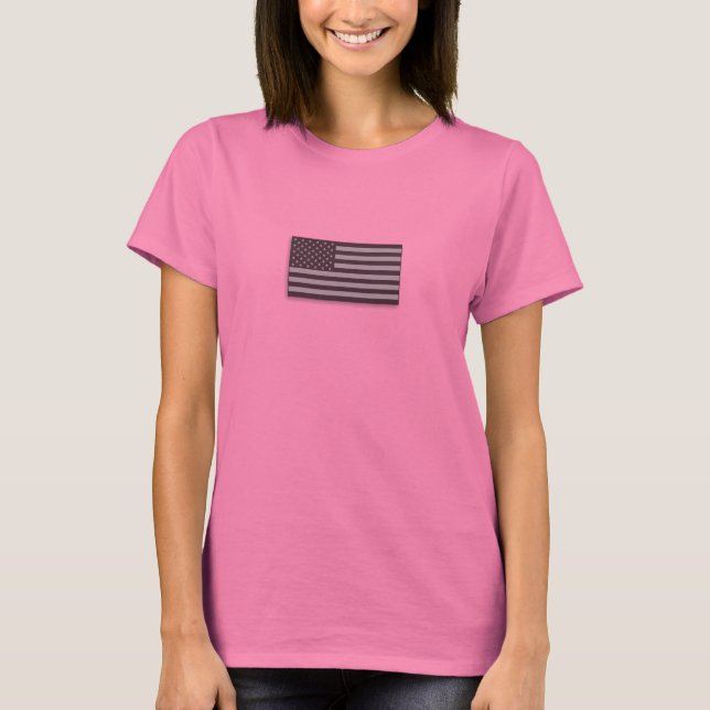 T-shirt USA Faible visibilité Drapeau américain Camo Grey  (Devant)