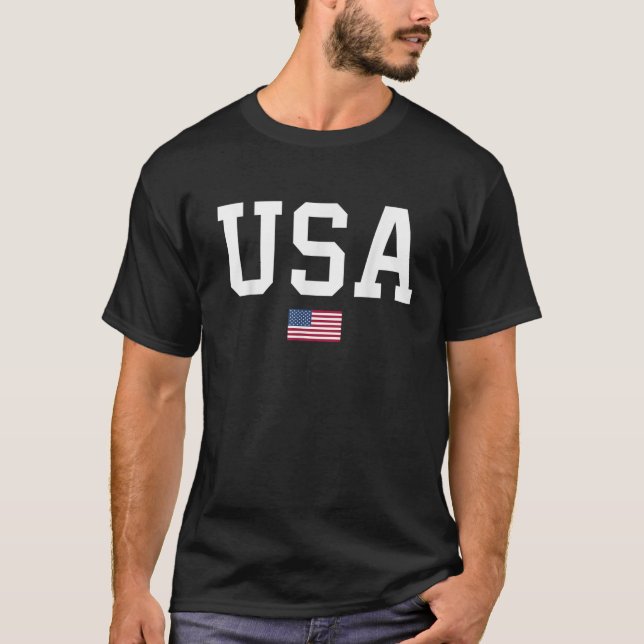 T-shirt USA Femmes Hommes Enfants Drapeau américain Patrio (Devant)