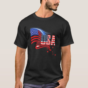 T-shirt Usa Flag 4th Of July Men Women Independence Tee