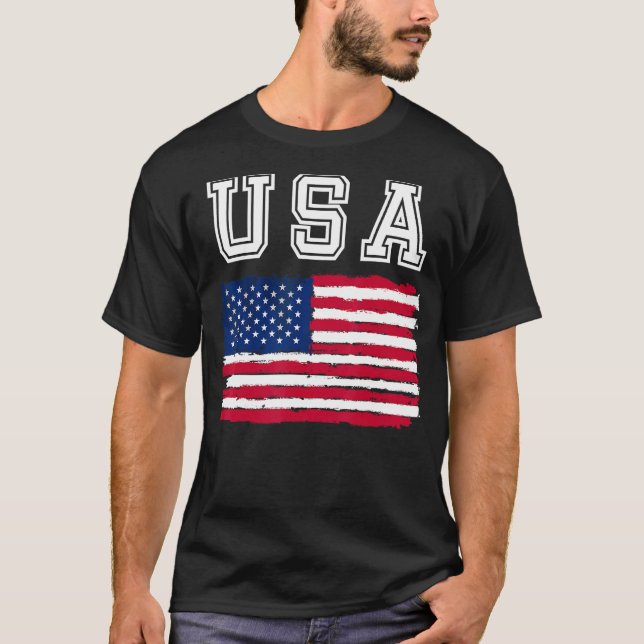 T-shirt USA flag 4th of july us day of independence (Devant)