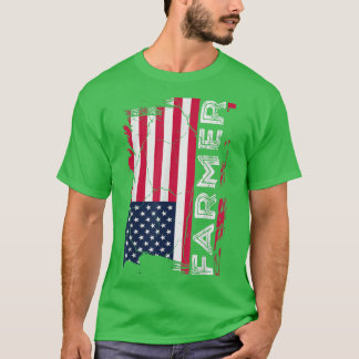 T-shirt USA Flag Farmer , American Farmers Patriotic 