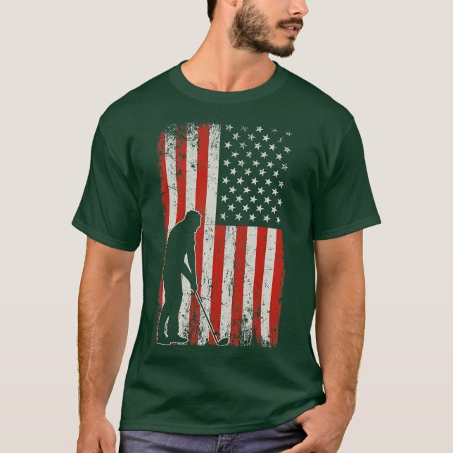 T-shirt USA Flag Golfer (Devant)