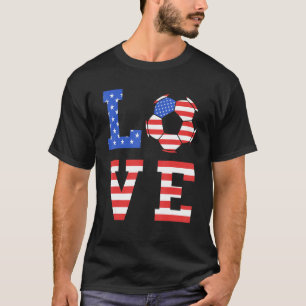 T-shirt USA Flag Love America Soccer Team American Flag