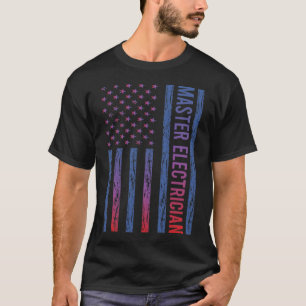 T-shirt USA Flag Master Electricien