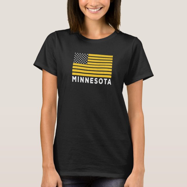 T-shirt USA Flag Minnesota Purple & Yellow Minnesota Ameri (Devant)