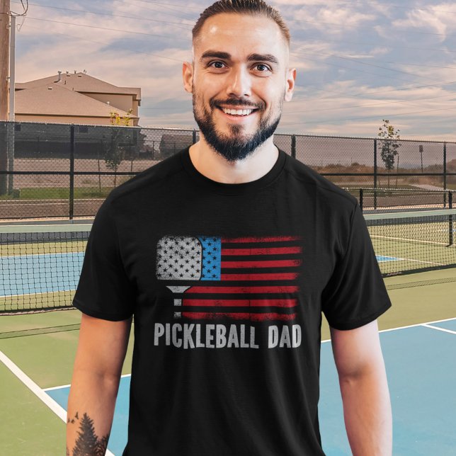 T-shirt USA Flag Pickleball Dad (Créateur téléchargé)