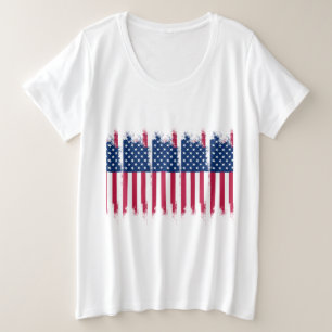 T-shirt USA Flag Plus Size