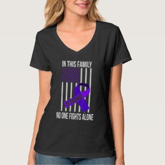 T-shirt Usa Flag Purple Ribbon Domestic Violence Awareness