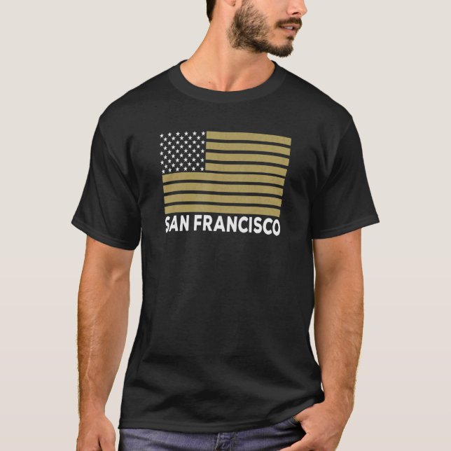 T-shirt USA Flag San Francisco Dark Red & Maroon San Franc (Devant)