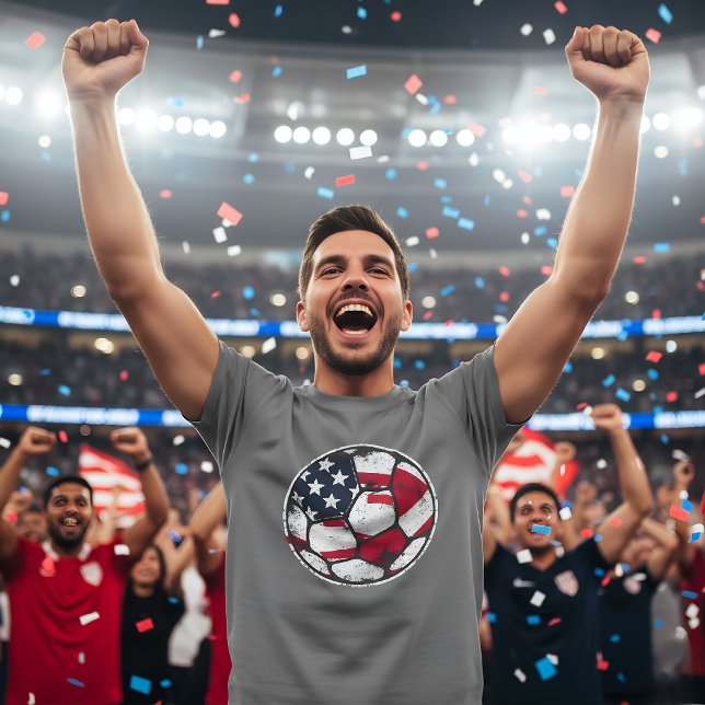 T-shirt USA Flag Soccer Ball Patriotic American Football (USA Flag Soccer Ball design! Perfect patriotic shirt for American soccer fans & game day!)
