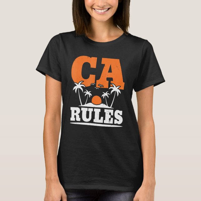 T-shirt USA Flag State America Travel Californian Californ (Devant)