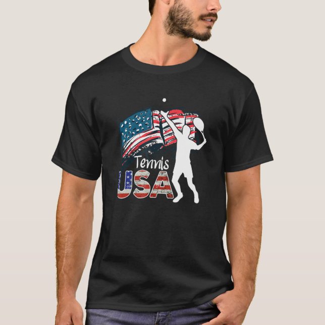 T-shirt USA flag tennis, US flag tennis, tennis, tennis (Devant)