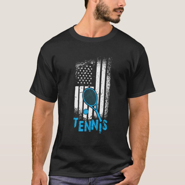 T-shirt USA flag tennis, US flag tennis, tennis, tennis_3 (Devant)
