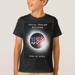 T-shirt USA FLAG Total éclipse solaire 8 avril 2024