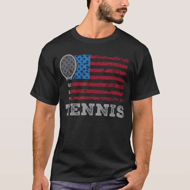 T-shirt USA Flagennis Mens Womens USennis Loveream Sport v (Devant)