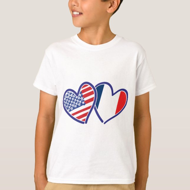 T-shirt USA—France-Love (Devant)