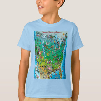 T-shirt USA Fun Map