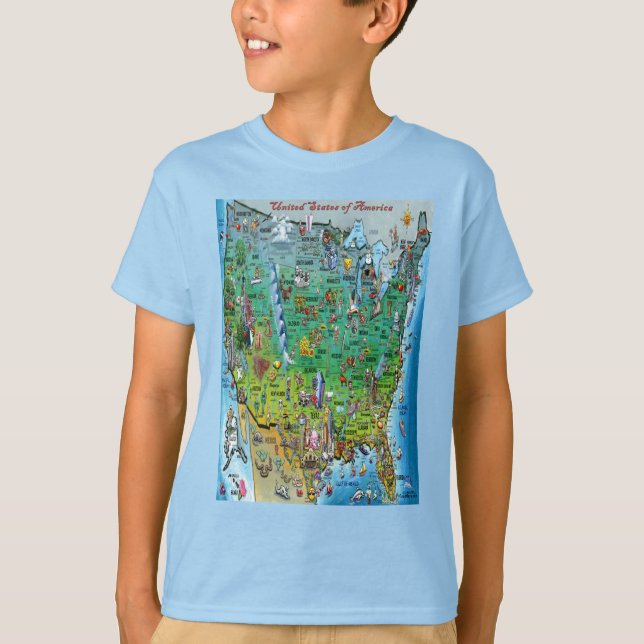 T-shirt USA Fun Map (Devant)