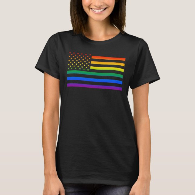 T-shirt USA Gaytriotique Arc-en-ciel Fierté (Devant)