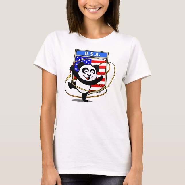 T-shirt USA Gymnastique rythmique Panda Shirt (Devant)