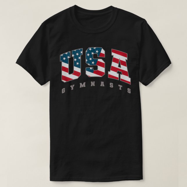 T-shirt USA Gymnasts Flag Team Support Athlete Gymnastique (Design devant)