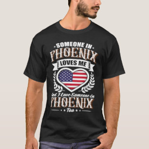 T-shirt USA Heart Flag Quelqu'un à Phoenix m'aime